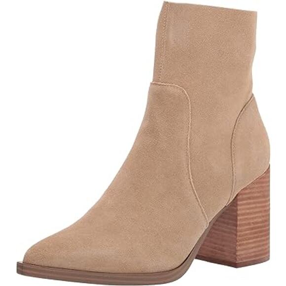 Steve Madden Calabria Suede Block Heel Ankle Boots Sand Tan Women's Size 10 M - Picture 2 of 12